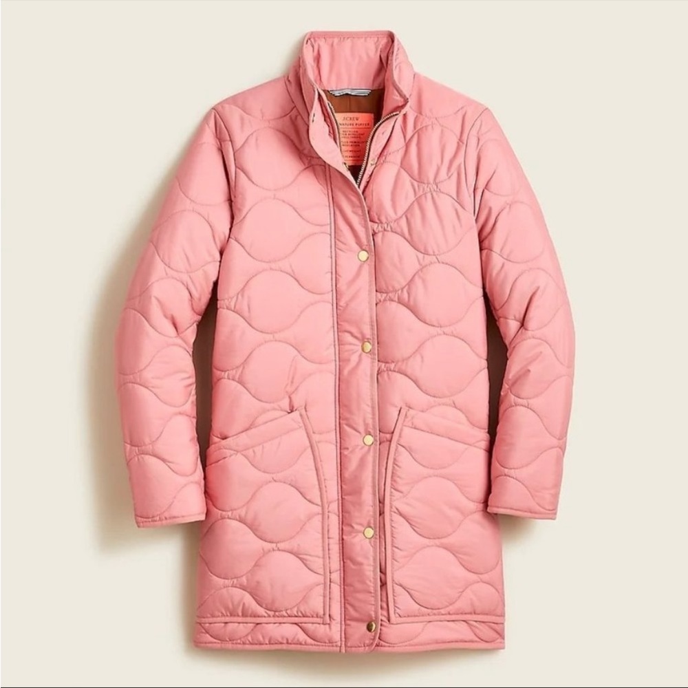 J CREW Quilted cocoon puffer with PrimaLoft® in Warm Rose Size M NWD $188 AQ470